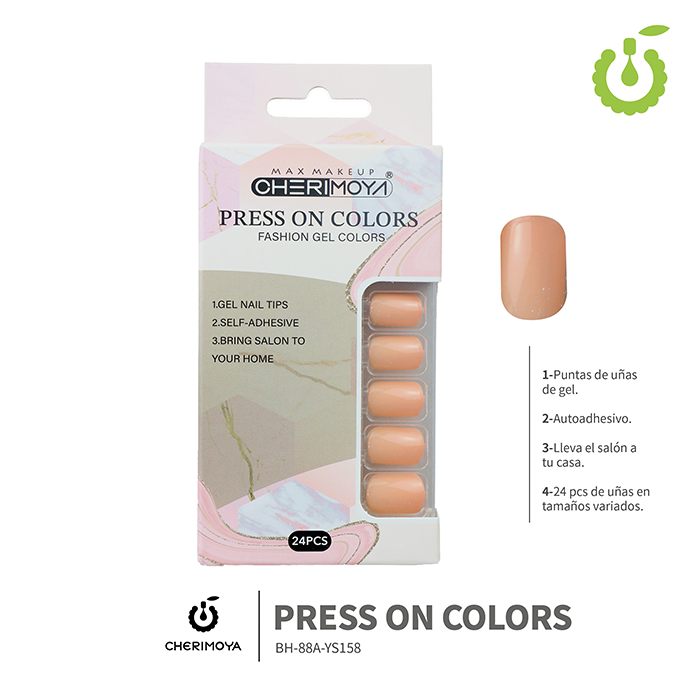 Press on nails oval brillo 24 pcs ___Pack X12 -BH001207 /BH-88A-YS158