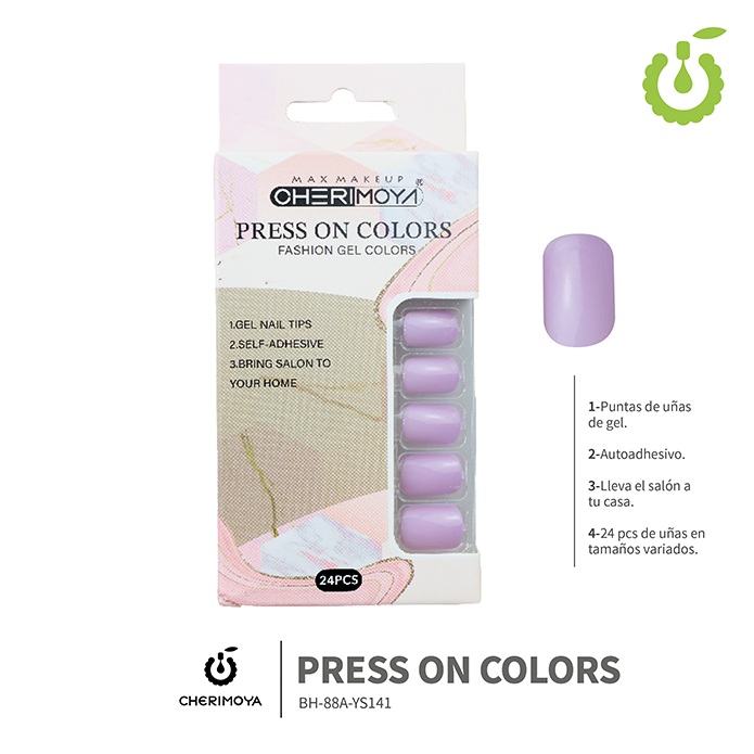 Press on nails oval brillo 24 pcs ___Pack X12 -BH001207 /BH-88A-YS141