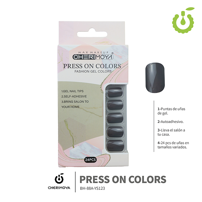 Press on nails oval brillo 24 pcs ___Pack X12 -BH001207 /BH-88A-YS123