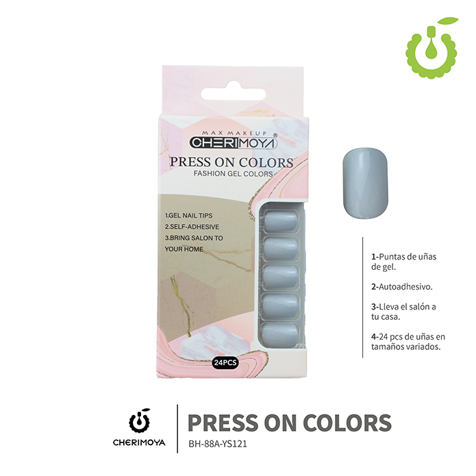 Press on nails oval brillo 24 pcs ___Pack X12 -BH001207 /BH-88A-YS121