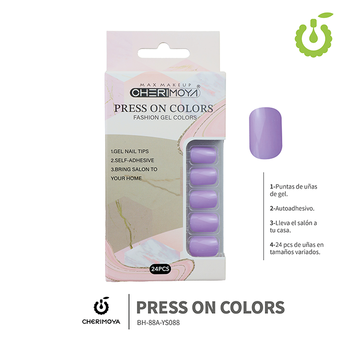 Press on nails oval brillo 24 pcs ___Pack X12 -BH001207 /BH-88A-YS088