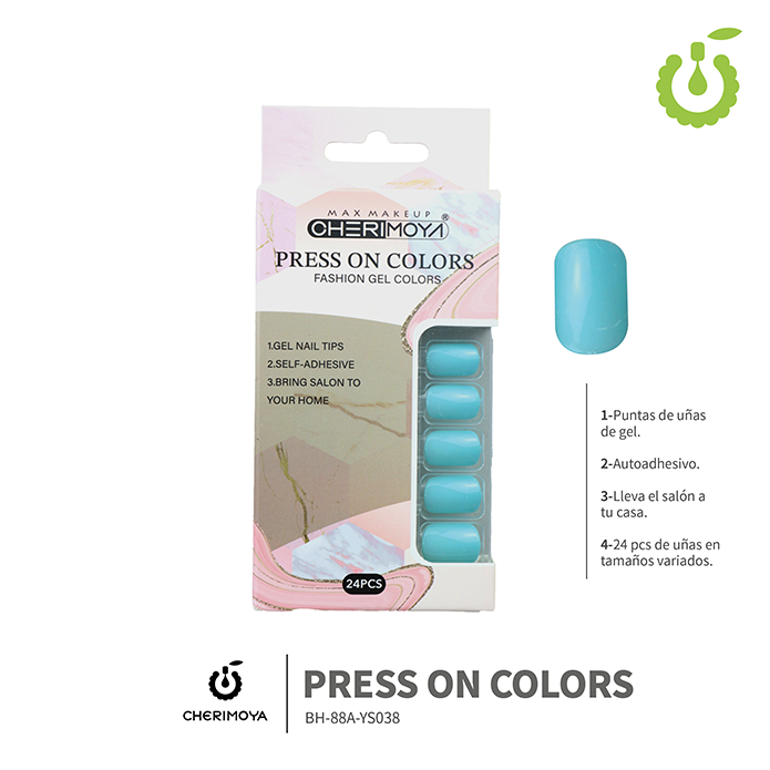 Press on nails oval brillo 24 pcs ___Pack X12 -BH001207 /BH-88A-YS038