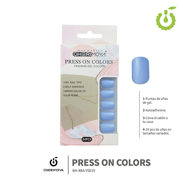 Press on nails oval brillo 24 pcs ___Pack X12 -BH001207 /BH-88A-YS019