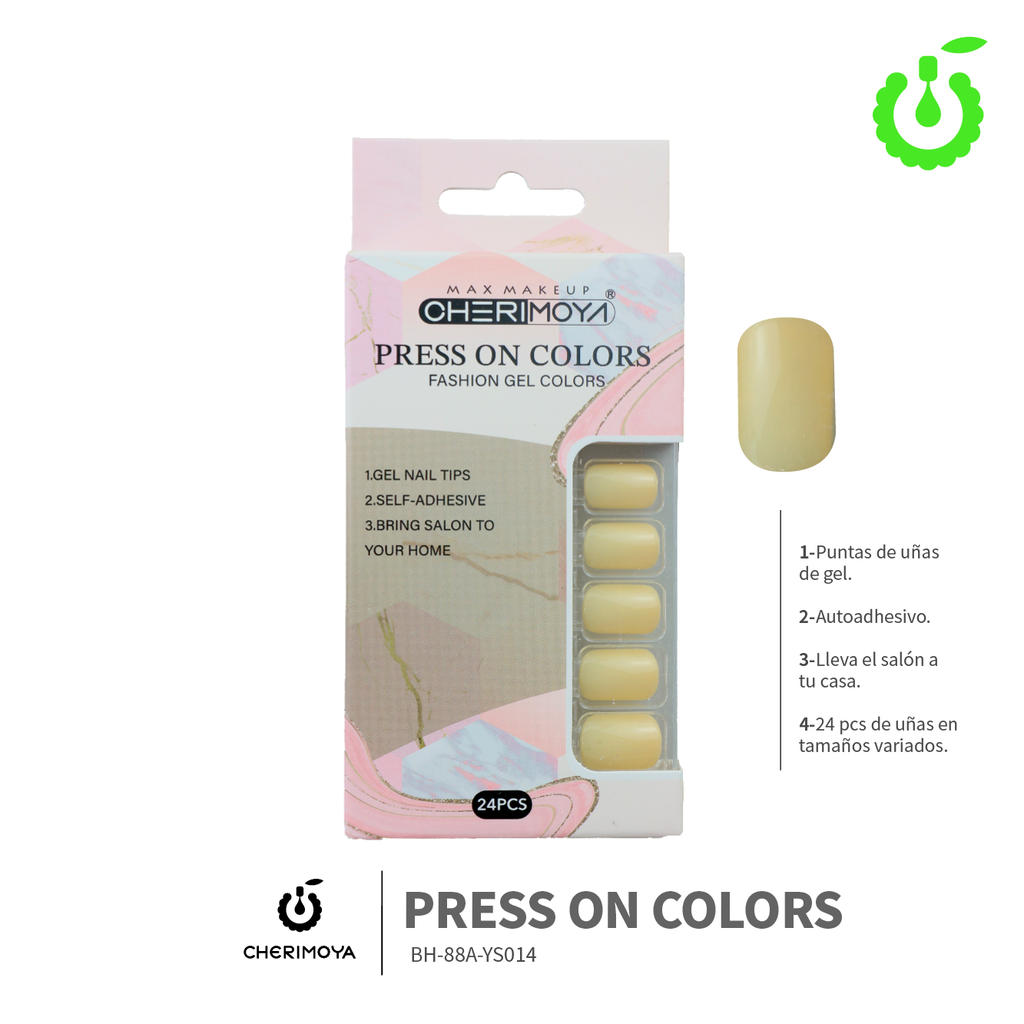 Press on nails oval brillo 24 pcs (pack x12) -BH001207 /BH-88A-YS014