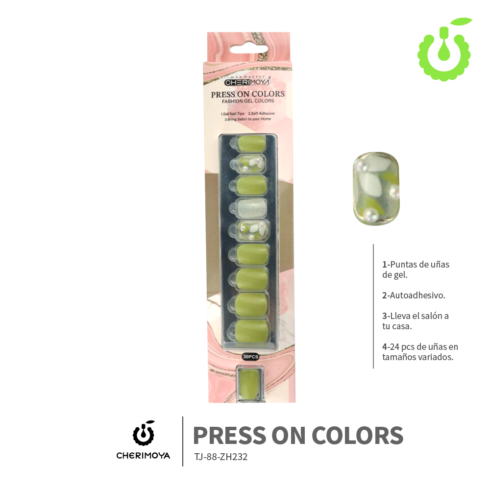 Press on nails KIT GOLD 30pcs ___Pack X12 -BH001207-6/TJ-88-ZH232