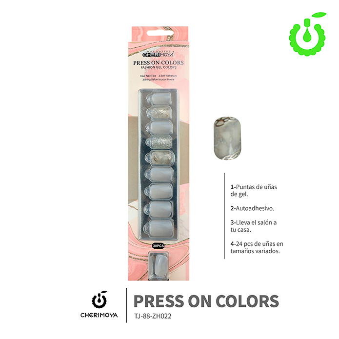 Press on nails KIT GOLD 30pcs (pack x12) -BH001207-6/TJ-88-ZH022