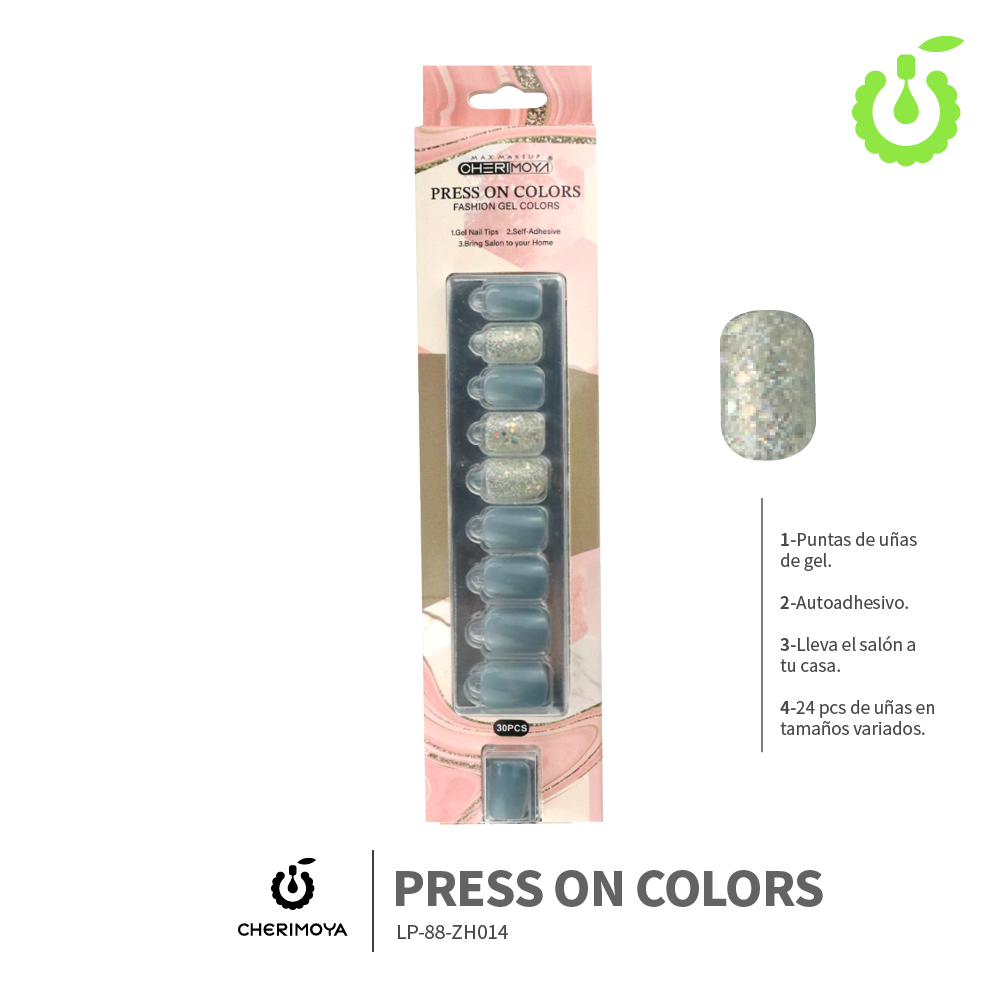 Press on nails KIT  GLITTER  30pcs___Pack X12 -BH001207-4/LP-88-ZH014