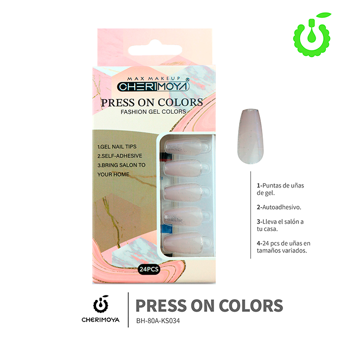 Press on nails coffin 24pcs ___Pack X12 -BH001206-3 /BH-80A-KS034