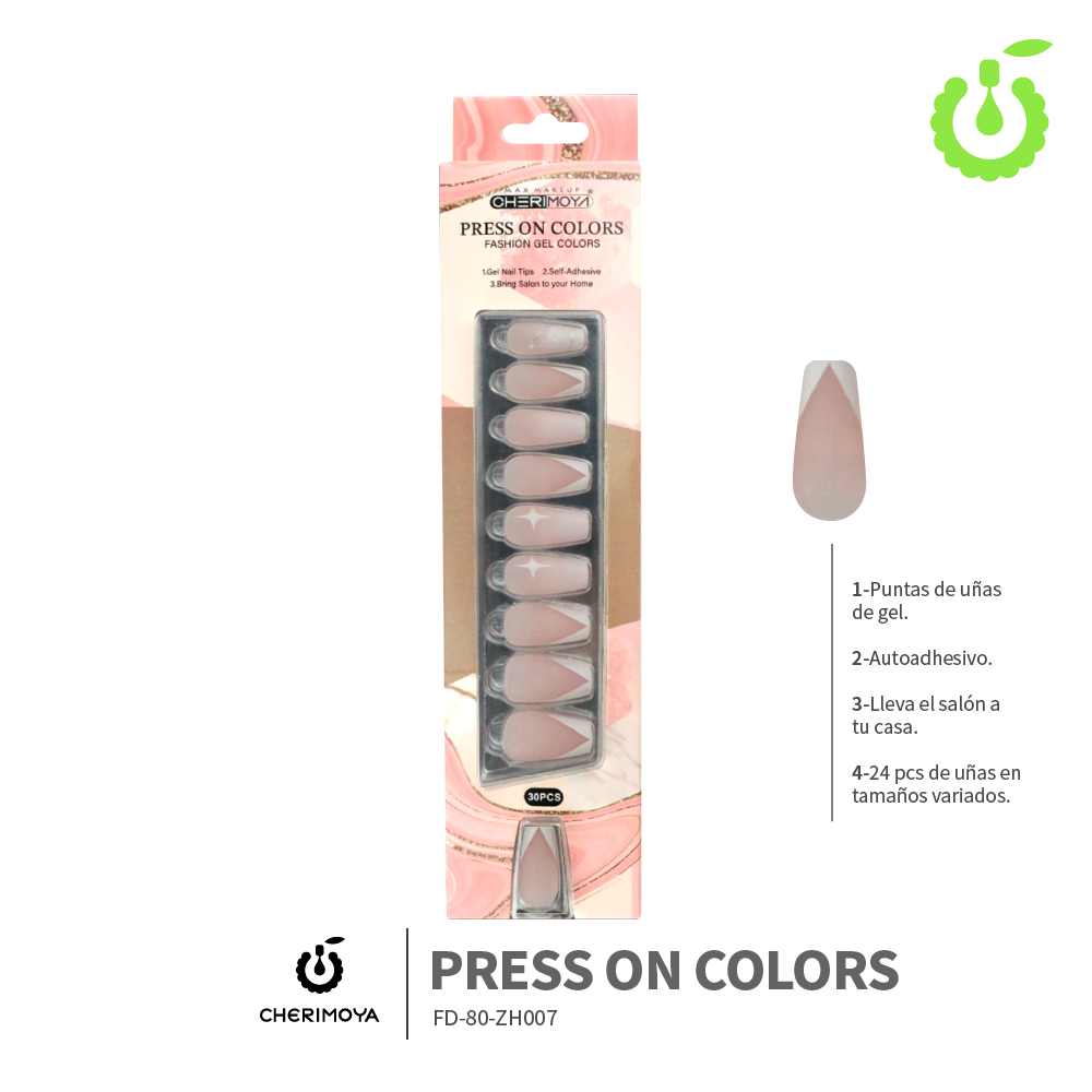 Press on nails coffin  KIT  30 pcs ___Pack X12 -BH001206-2/FD-80-ZH007