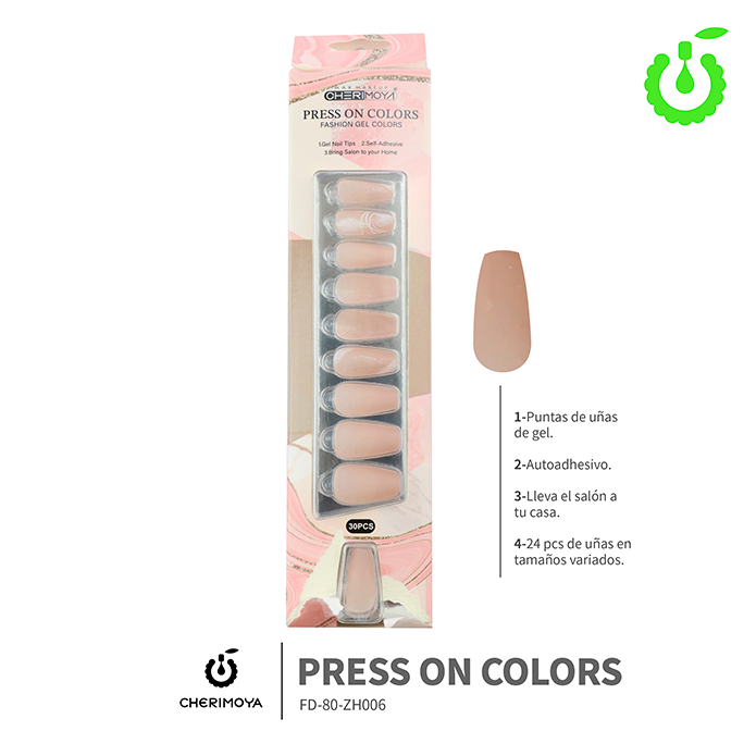 Press on nails coffin  KIT  30 pcs ___Pack X12 -BH001206-2/FD-80-ZH006
