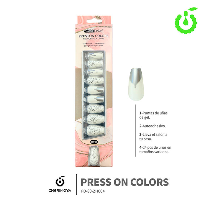 Press on nails coffin  KIT  30 pcs ___Pack X12 -BH001206-2/FD-80-ZH004