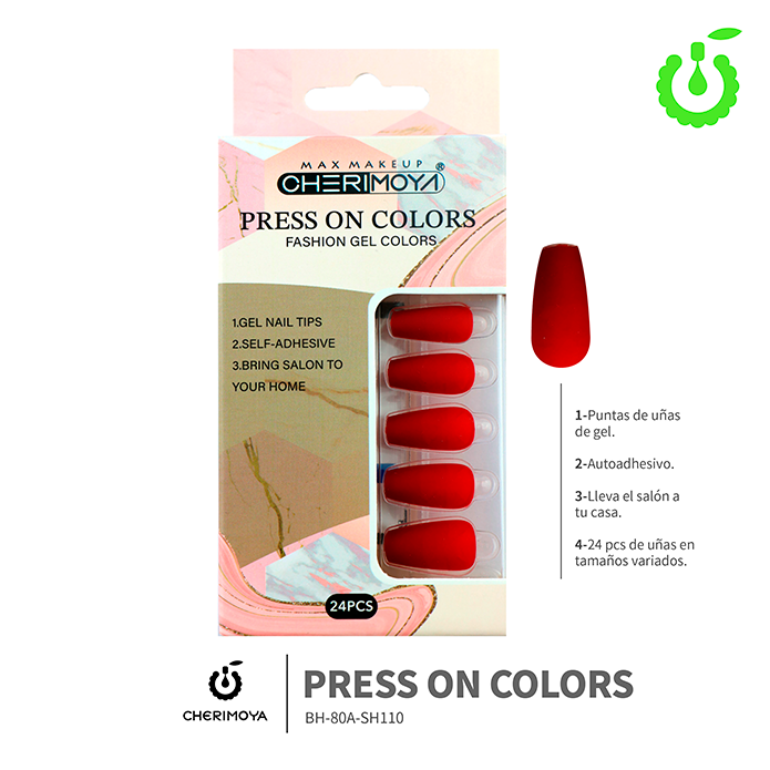 Press on nails coffin  80-YS velvet 24pcs ___Pack X12 -BH001206-1/BH-80A-SH110