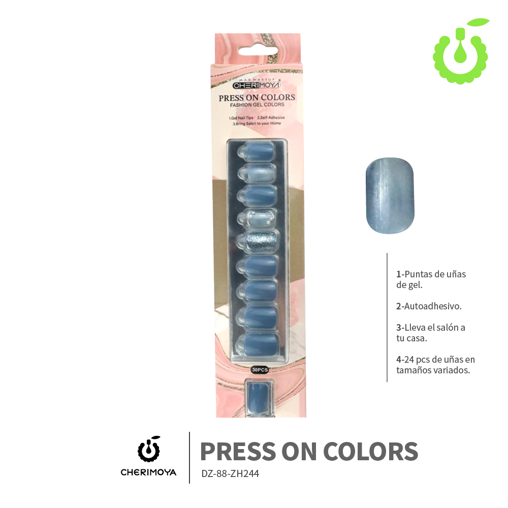Press on nails  kit con dijes 30 pcs ___Pack X12 -BH001207-3/DZ-88-ZH244