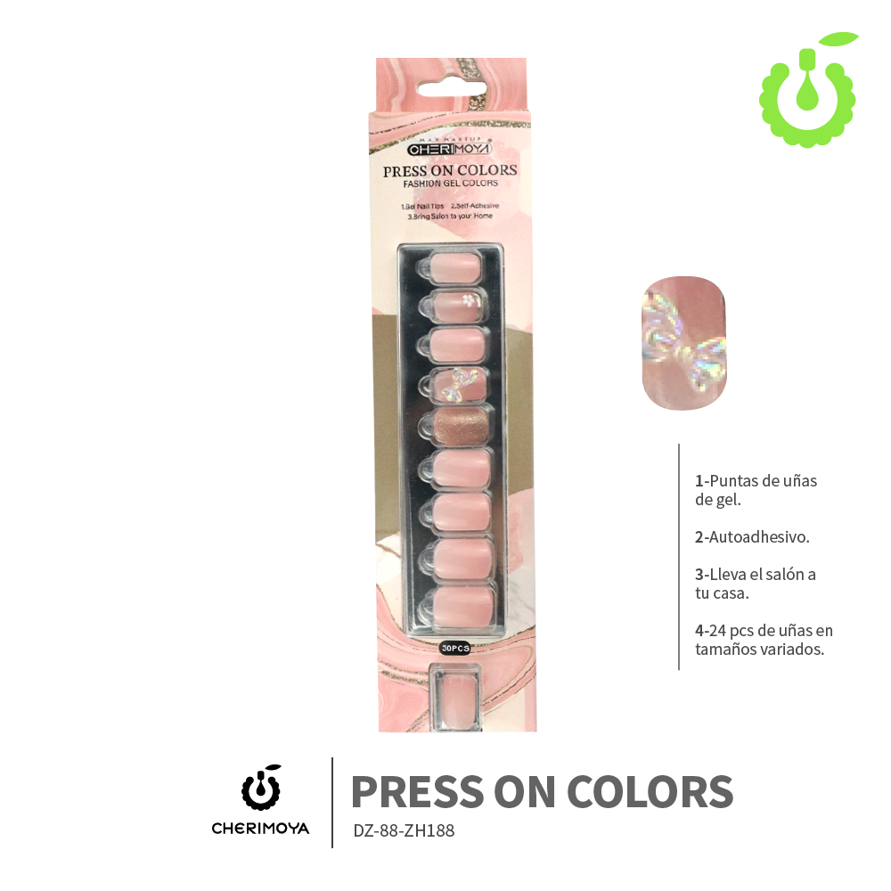 Press on nails  kit con dijes 30 pcs ___Pack X12 -BH001207-3/DZ-88-ZH210