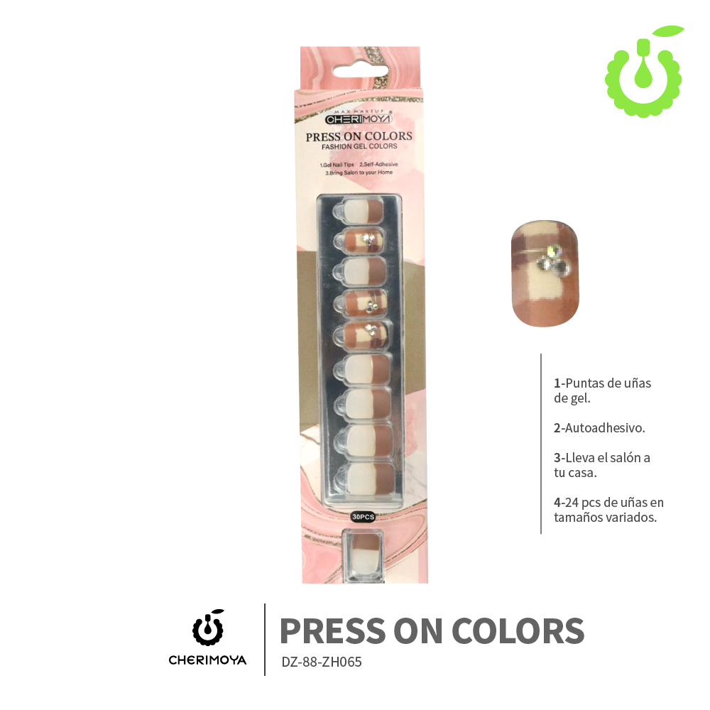 Press on nails  kit con dijes 30 pcs (pack x12) -BH001207-3/DZ-88-ZH065