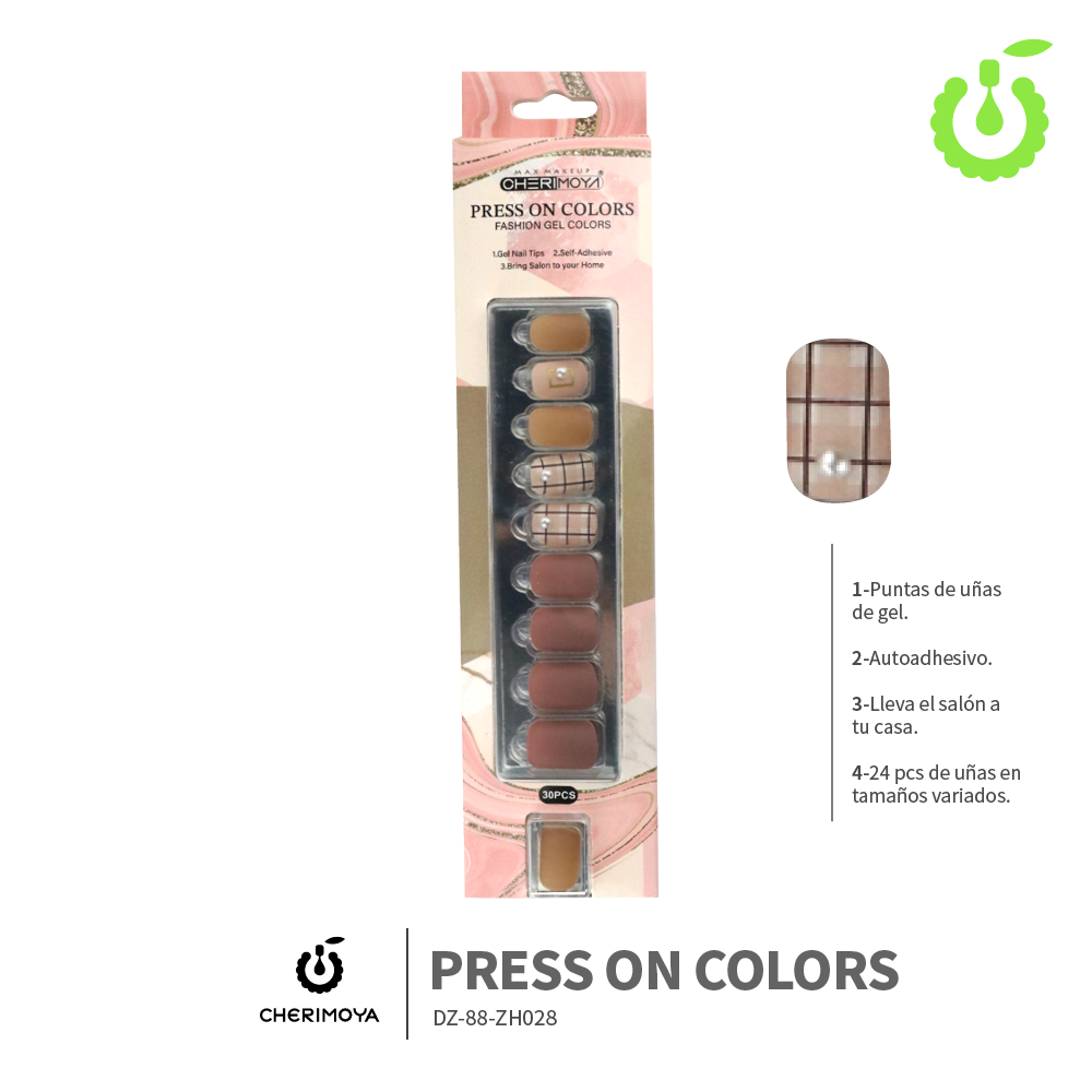 Press on nails  kit con dijes 30 pcs ___Pack X12 -BH001207-3/DZ-88-ZH028