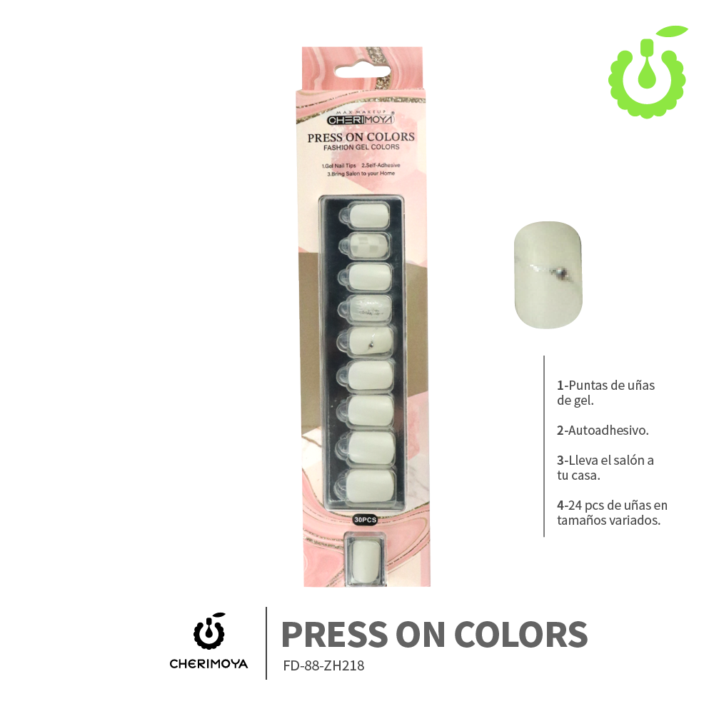 Press on cuadrado  kit multi-color  30pcs ___Pack X12 -BH001207-2/FD-88-ZH218