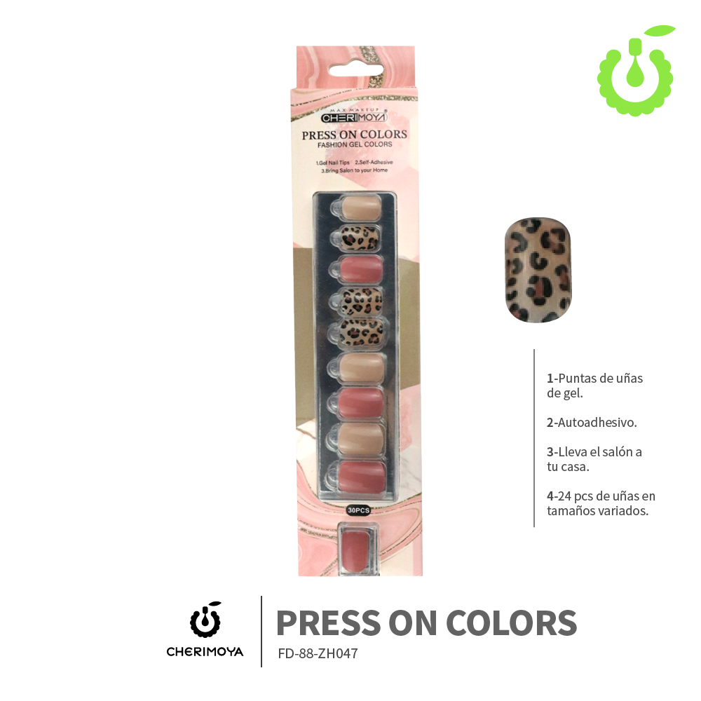 Press on cuadrado  kit multi-color  30pcs (pack x12) -BH001207-2/FD-88-ZH047