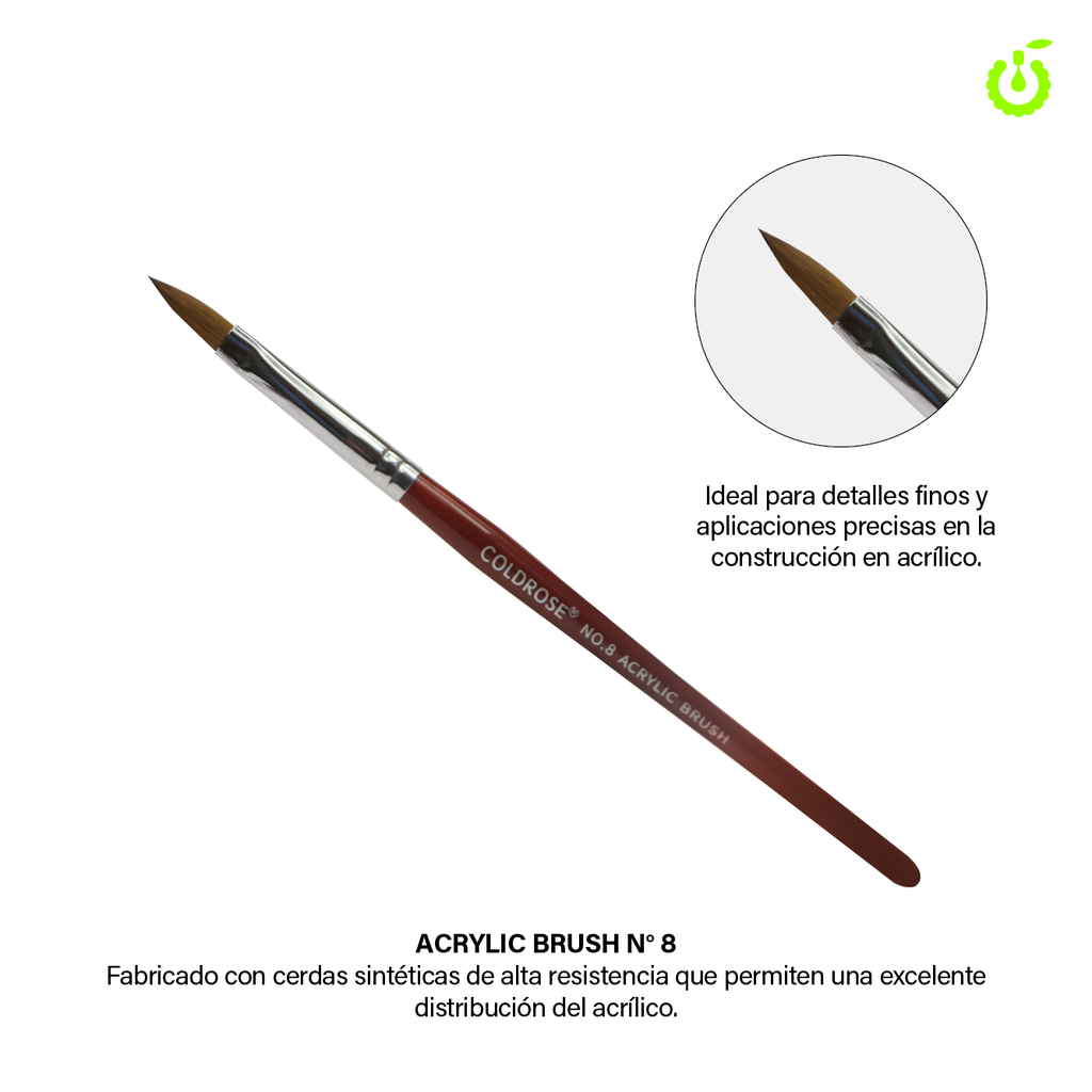 [CR000063] Pincel acrilico #8 COLDROSE ___Pack X12 CR000063