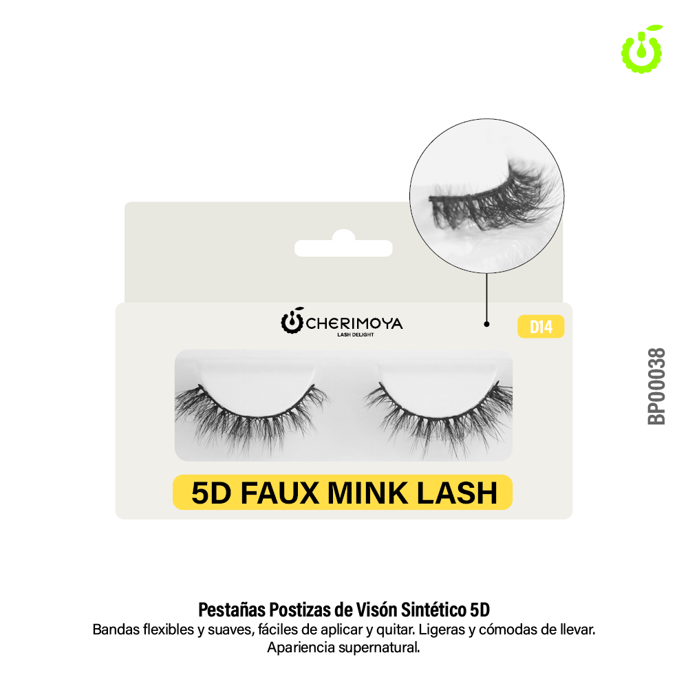 [BP00038] Pestaña postiza de tira D14 ___Pack X10  BP00038