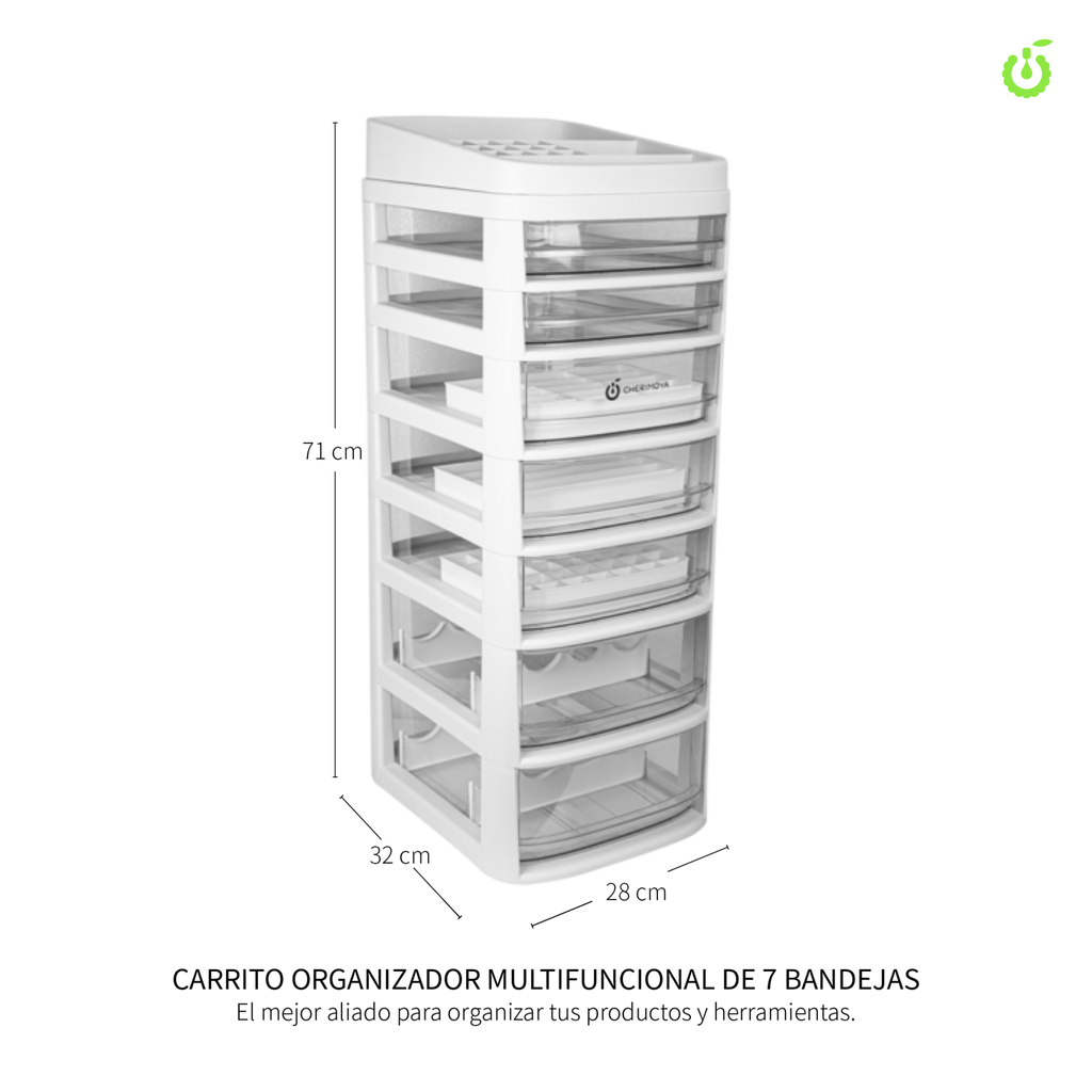Organizador Auxiliar 7 Estantes con Ruedas (Pack x1) BH018028