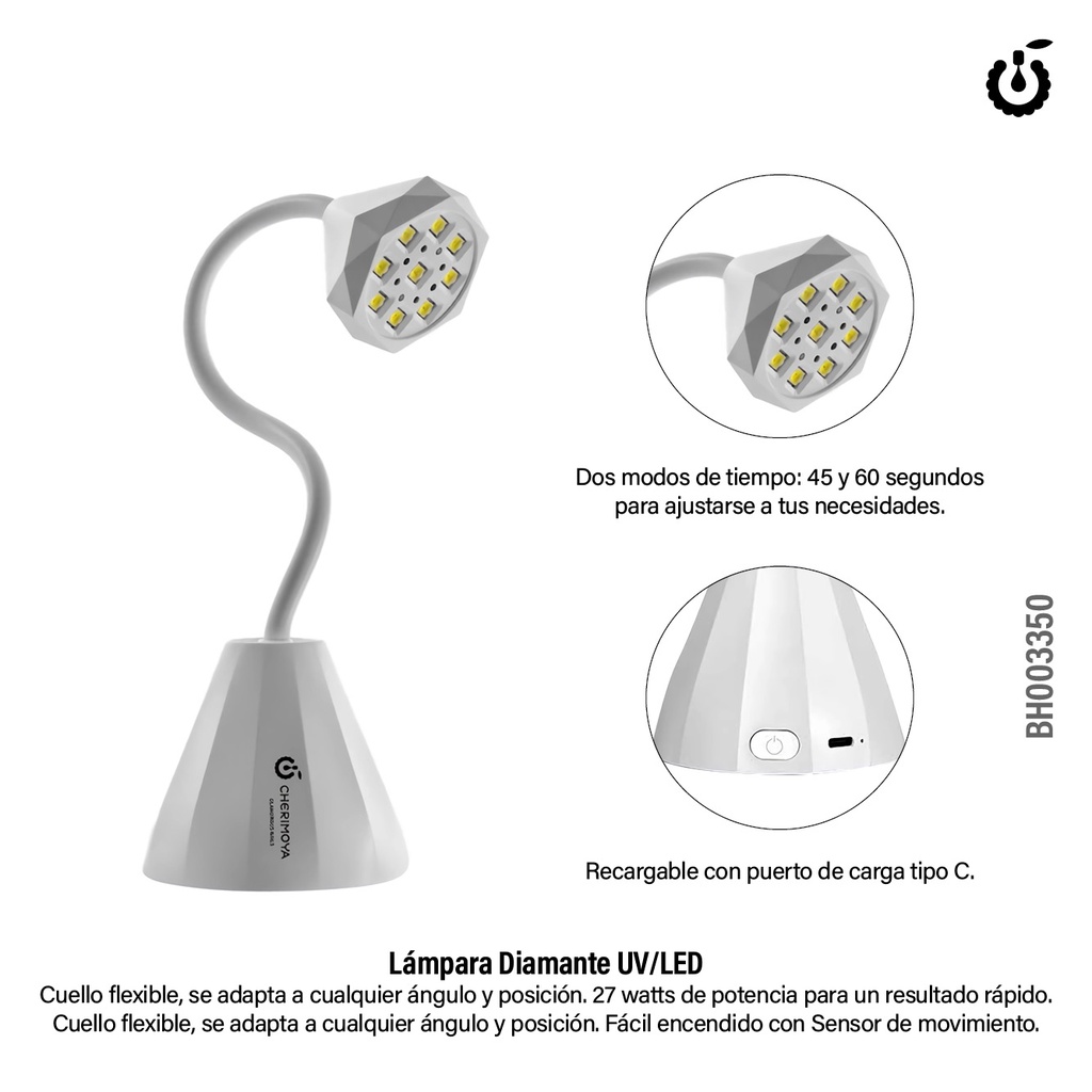 [BH003350] Lampara diamond 27w  UV/LED Portátil___Pack X10 -BH003350 ch-91