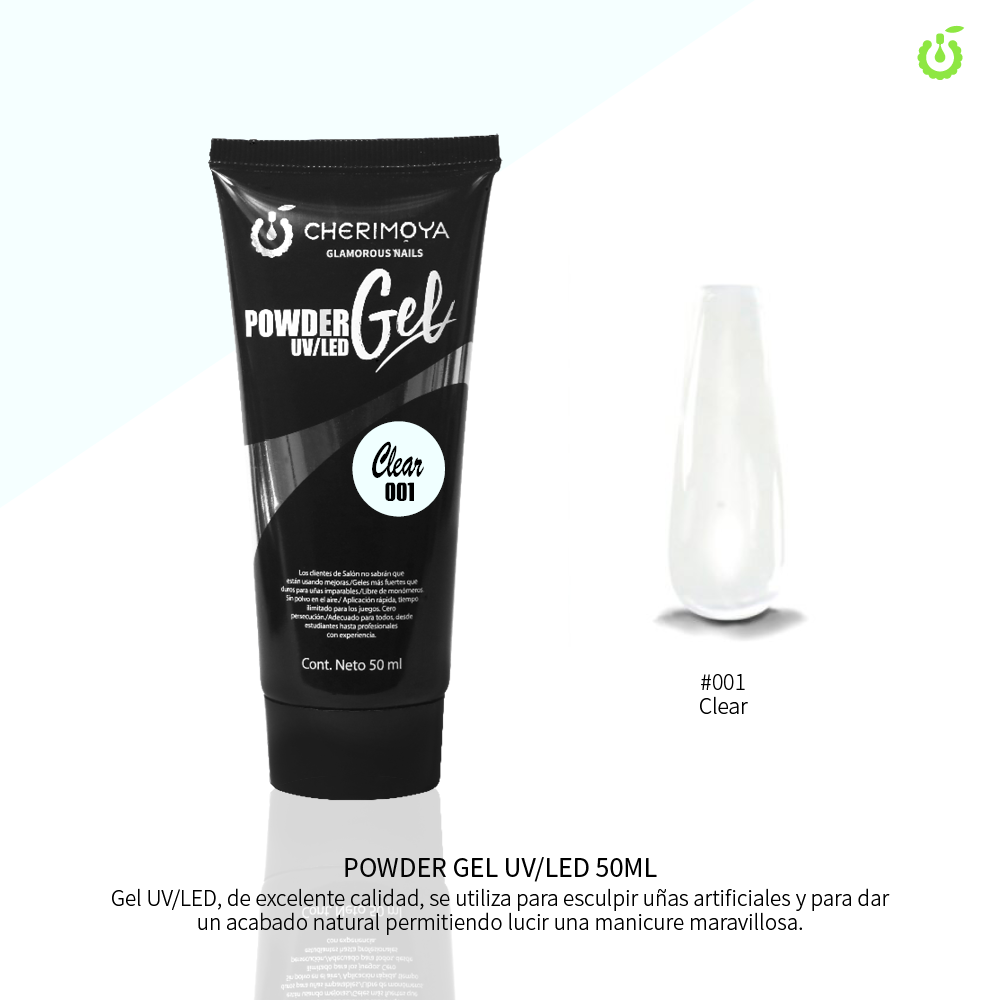F001 Powder Gel UV/LED  50ml  -001 Clear___Pack X6-CH005-01