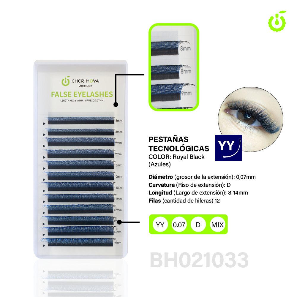 Extensión Tecnologicas YY 0.07D mix Royal Black (PACK X10) BH021033-NA