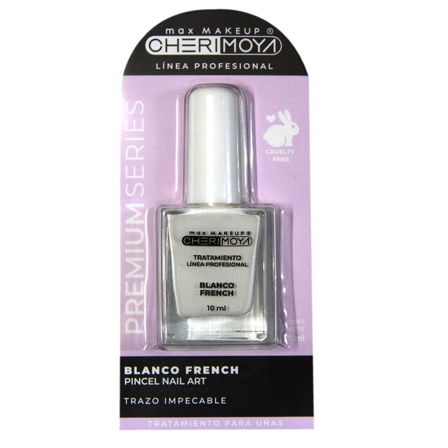 [CH056] E830 Blanco French. Pincel Nail Art P 10ml ___Pack X12 -CH056