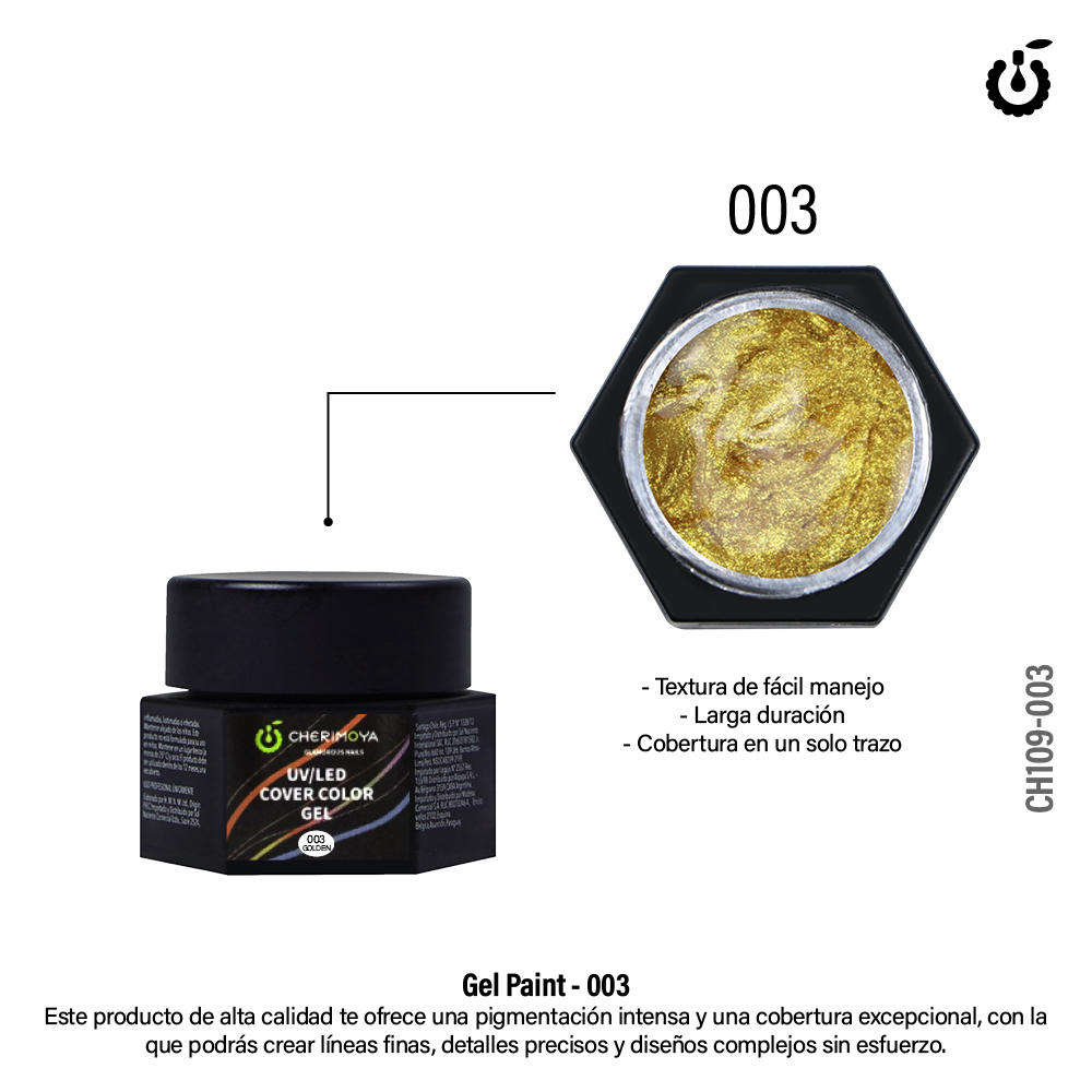 Cover Color Gel *gel paint* #003 Dorado ___Pack X12  CH109-003 CH-92
