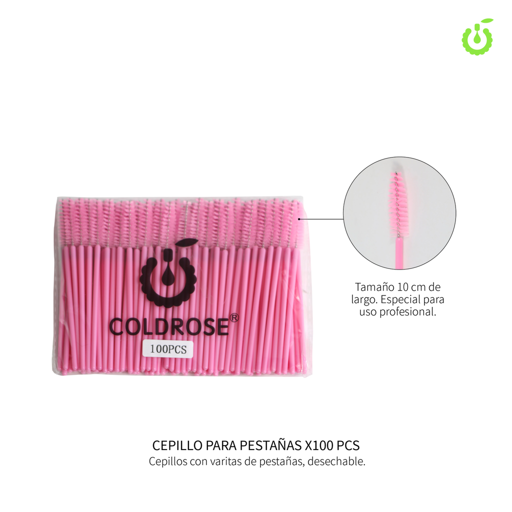 Cepillo de pestana rosa x 100u COLDROSE___Pack X10 CR000009 CH-85