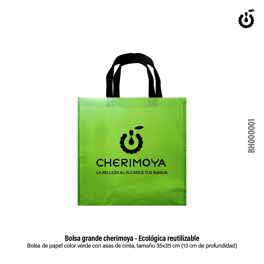 Bolsa Ecologica verde  30×30  mediana___Pack X50 - BH000001