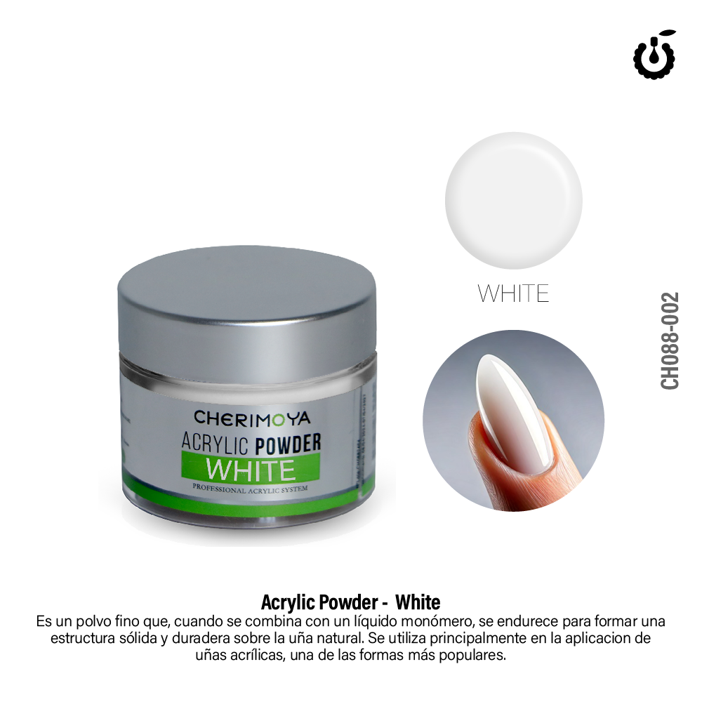 [CH088-02] B602 Polvo Acrílico 30g N°: 002, White ___Pack X12-CH088-02