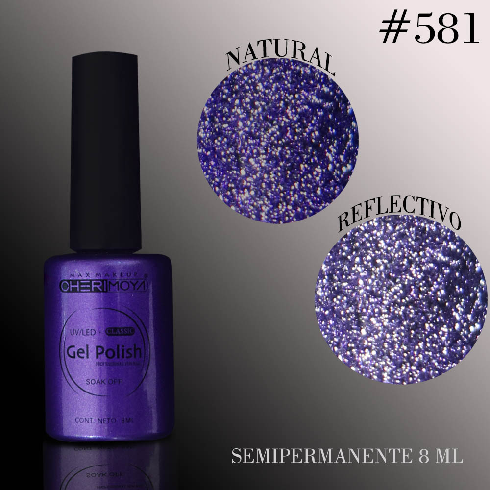 B581 Esmalte Semi #581 8ml  Cherimoya Reflectivos ___Pack X12 CH022-581