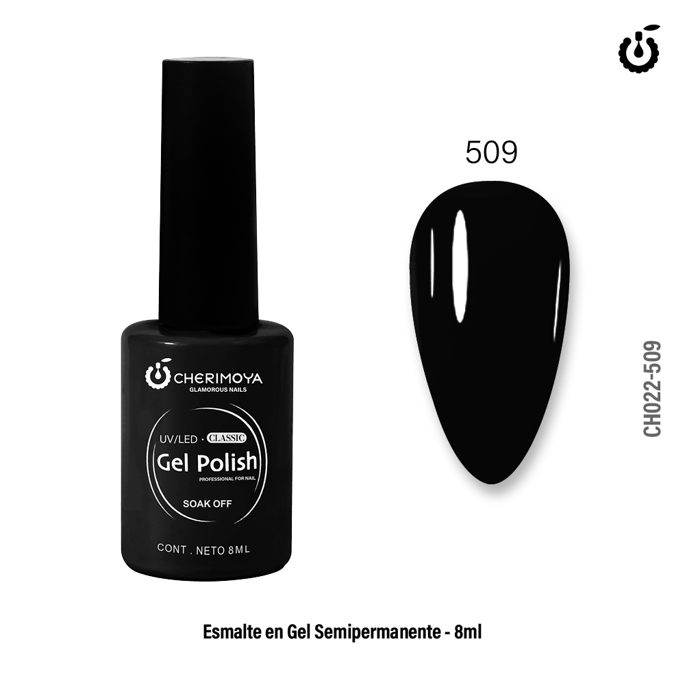 B509 Esmalte Semi #509 8ml Cherimoya ___Pack X12 (Negro) CH022-509 ch-90
