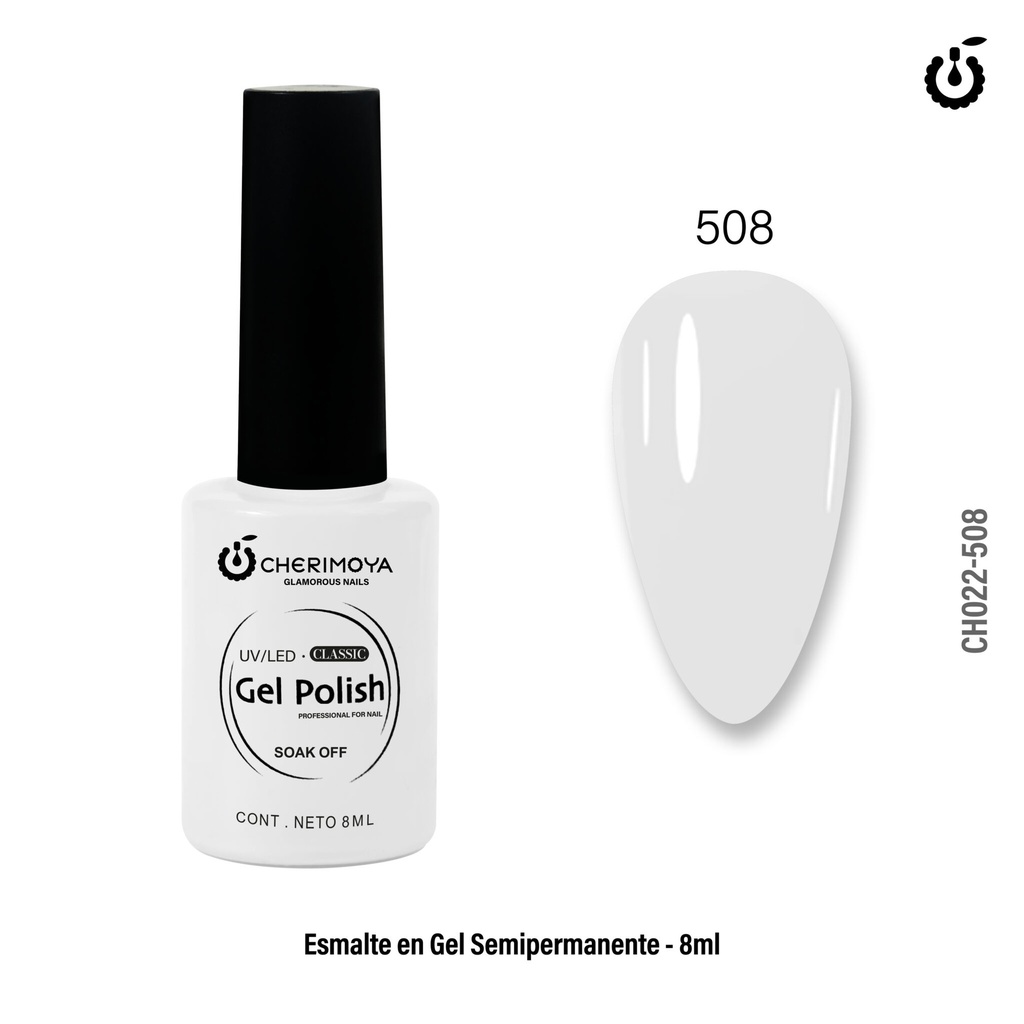 B508 Esmalte Semi #508 8ml  Cherimoya (Pack x12) (Blanco) CH022-508 ch-90