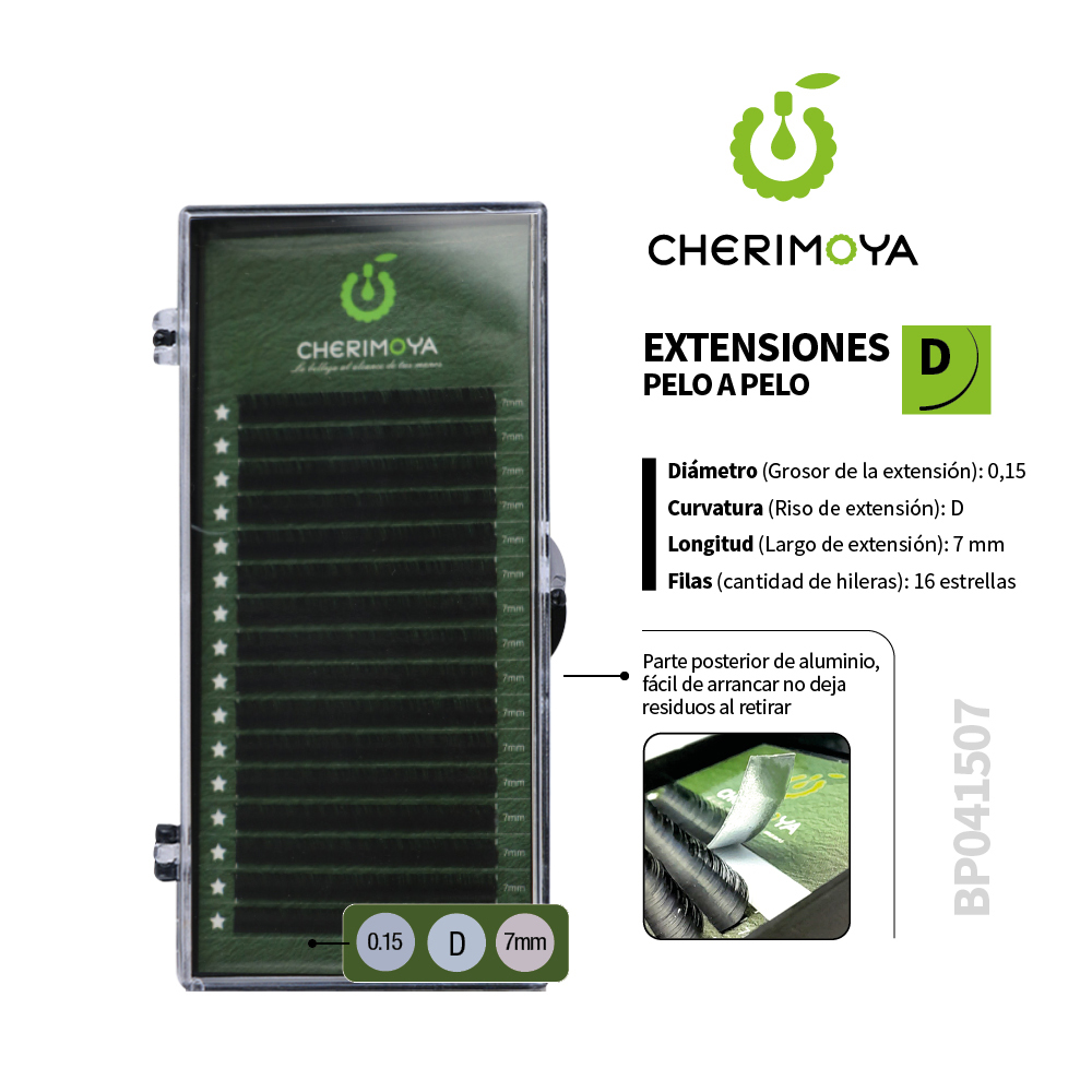 [BP041507] A841 Extensión de pestañas pelo por pelo 0.15D-7MM___Pack X10-BP041507