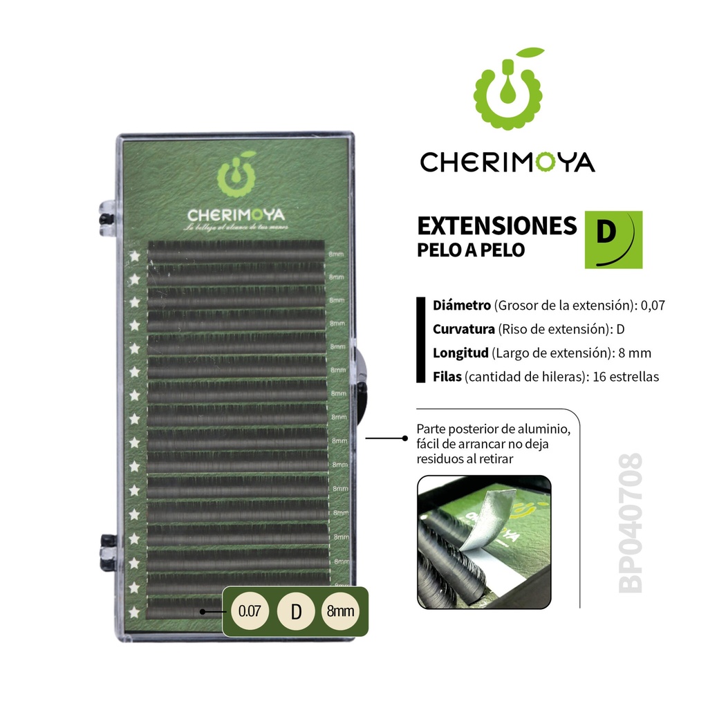[BP040708] A833 Extensión de pestañas pelo por pelo 0.07D-8MM___Pack X10-BP040708