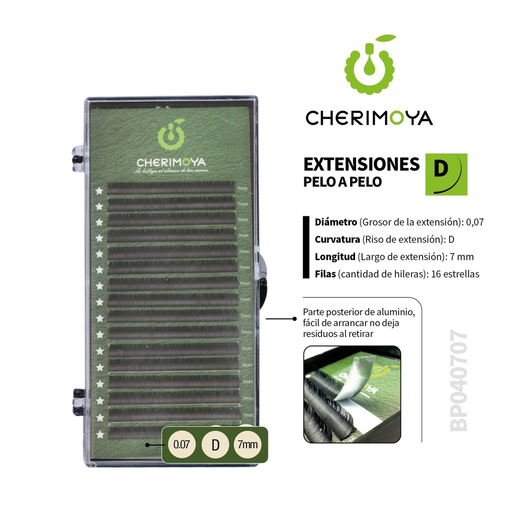 [BP040707] A832 Extensión de pestañas pelo por pelo 0.07D-7MM___Pack X10-BP040707