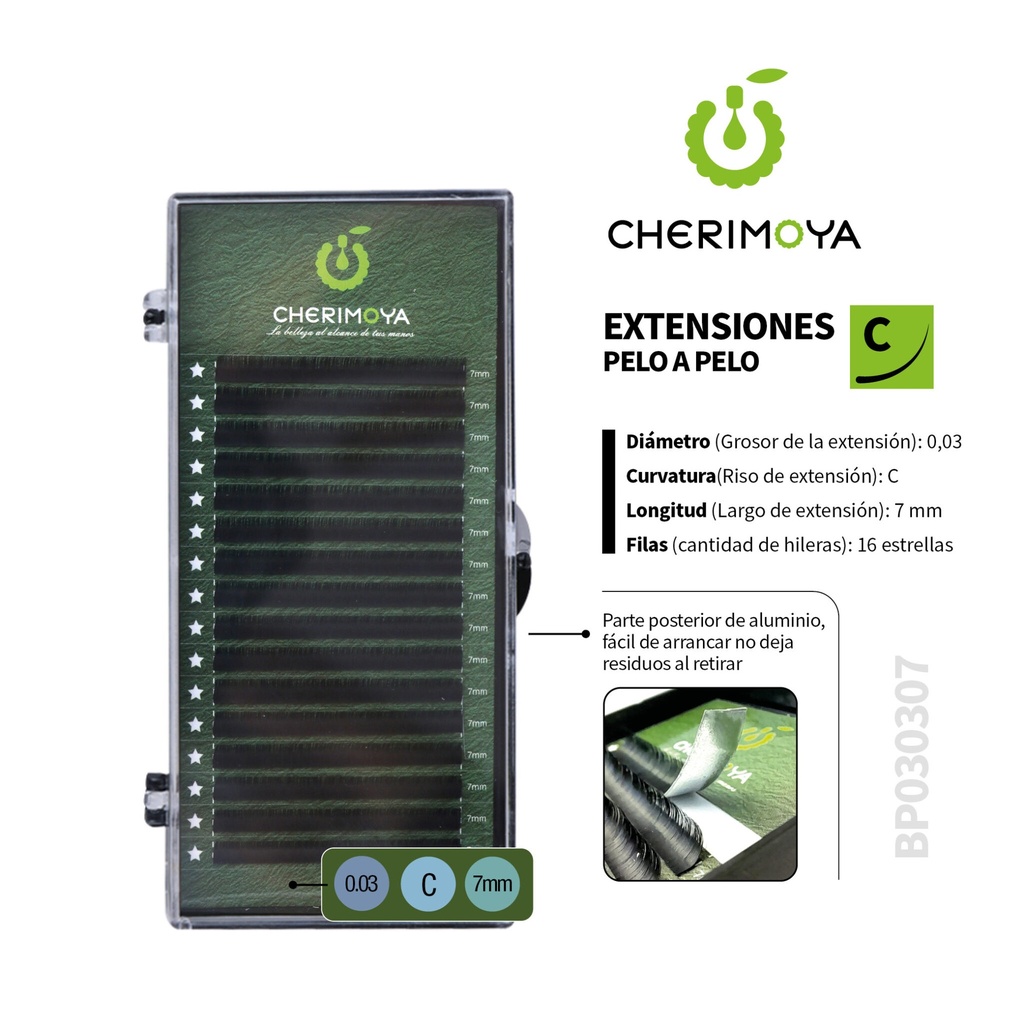 [BP030307] A821 Extensión de pestañas pelo por pelo 0.03C-7MM___Pack X10-BP030307