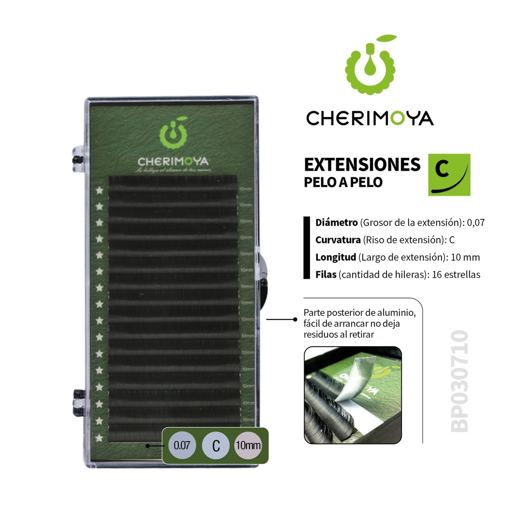 [BP030710] A806 Extensión de pestañas pelo por pelo 0.07C -10MM___Pack X10-BP030710