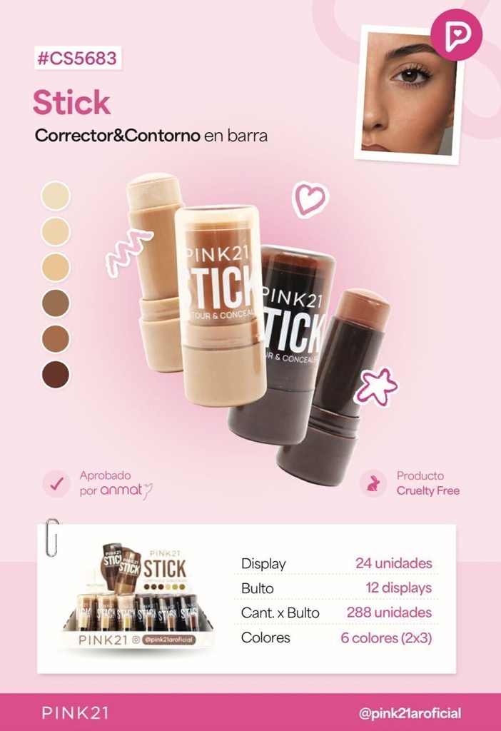 Contorno en barra STICK PINK 21