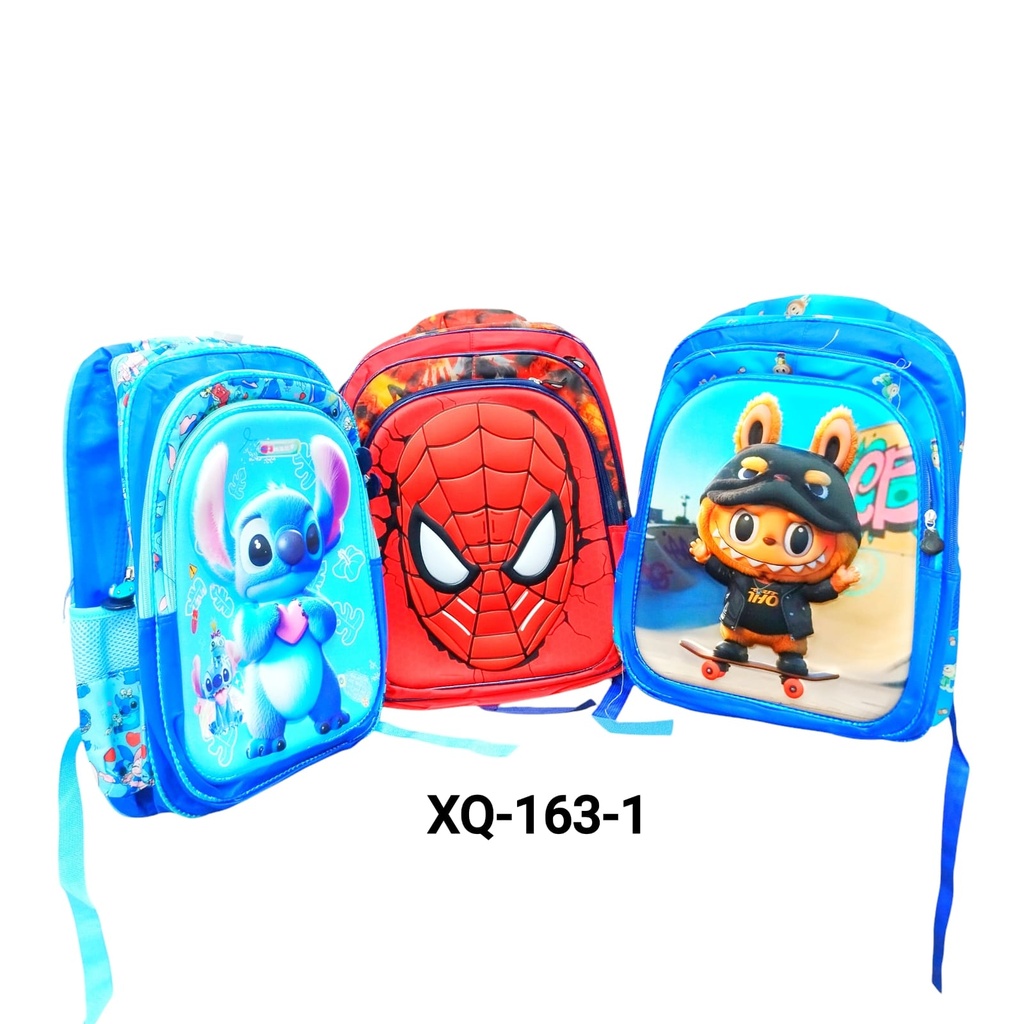 MOCHILA TRES CIERRES PERSONAJES X1U.