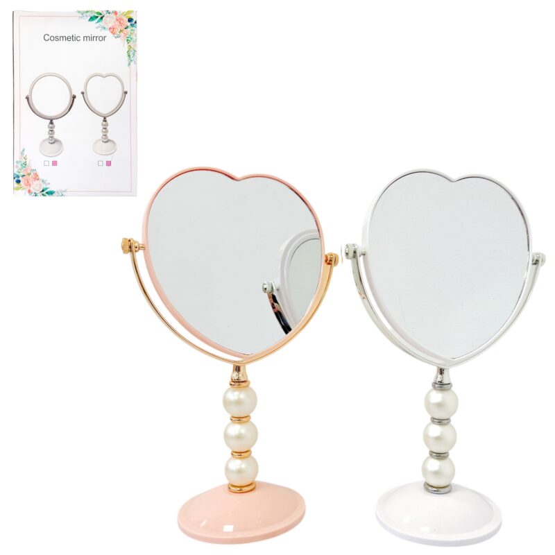 ESPEJO DOBLE CORAZON & PERLAS  X1U.