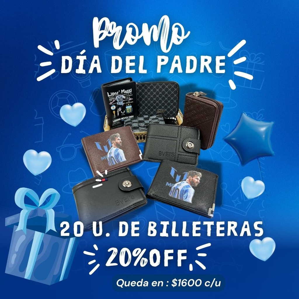 DIA DEL PADRE 20 BILLETERAS 20%OFF