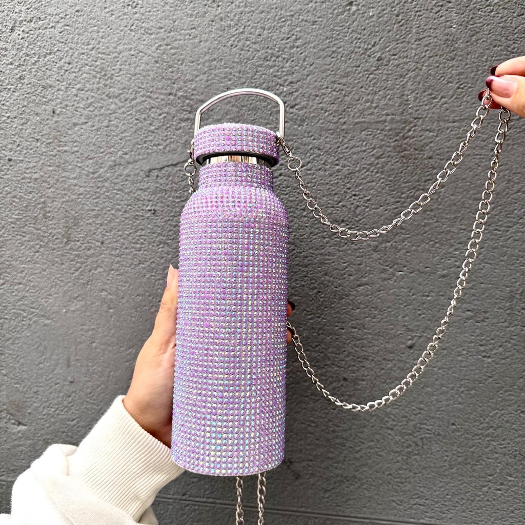 BOTELLA TERMICA CON STRASS 500ML X1U