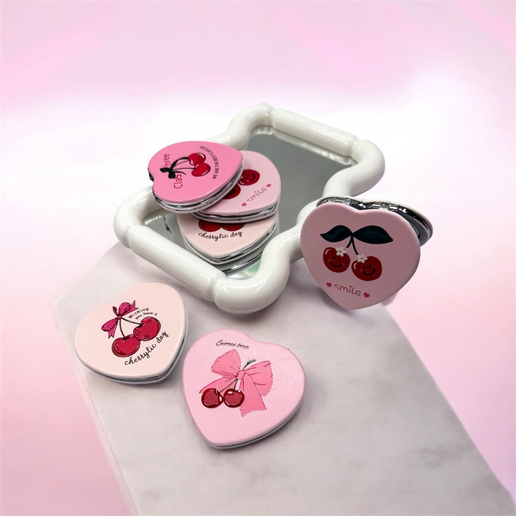 ESPEJO DE CARTERA CORAZON CHERRY X1U