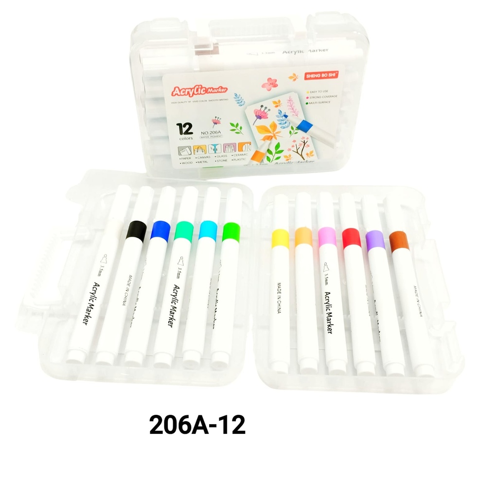 MARCADORES DE ACRILICO X12PCS.