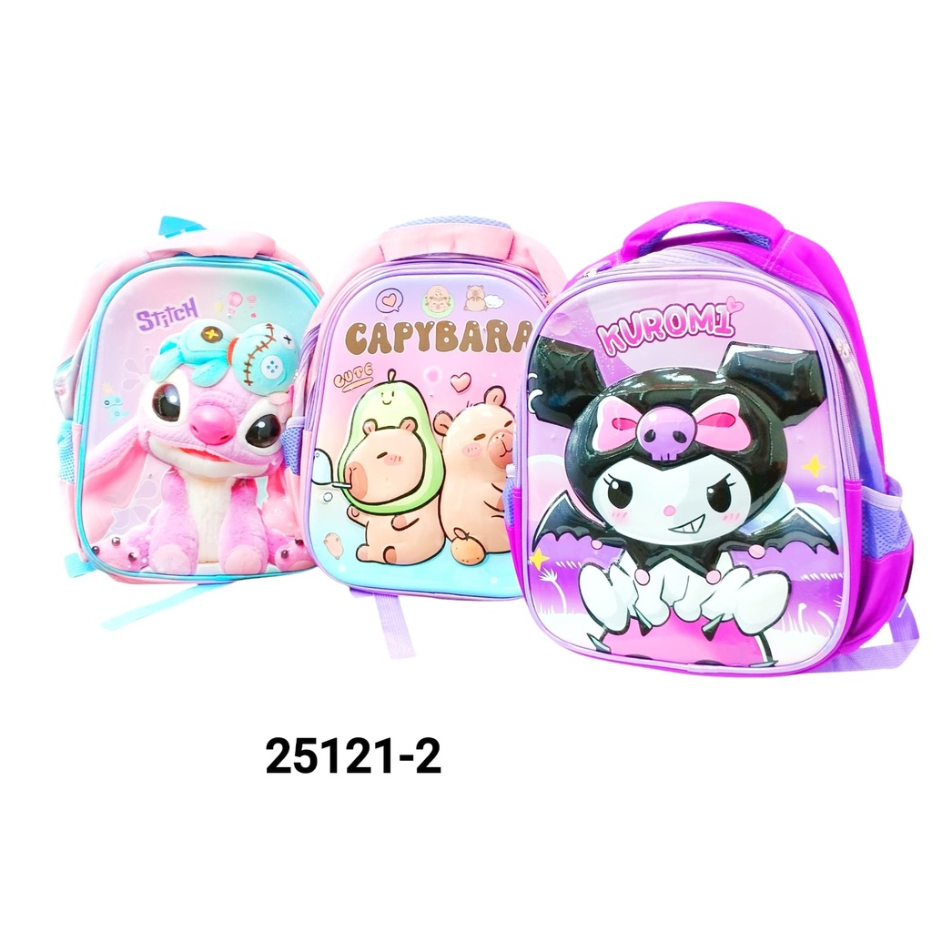 MOCHILA DOBLE CIERRE C/LUCES PERSONAJES X1U.