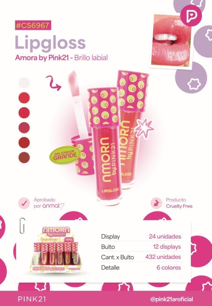 Lip gloss TAPA ROSA NMORN PINK 21